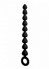 Анальная цепочка из 9 звеньев разного диаметра, черная