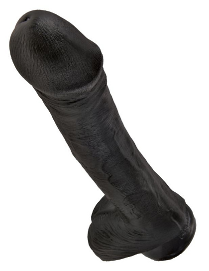 Фаллос гигант на присоске Cock with Balls с мошонкой 22.4 см, черный Фаллос гигант на присоске Cock with Balls с мошонкой 22.4 см, черный