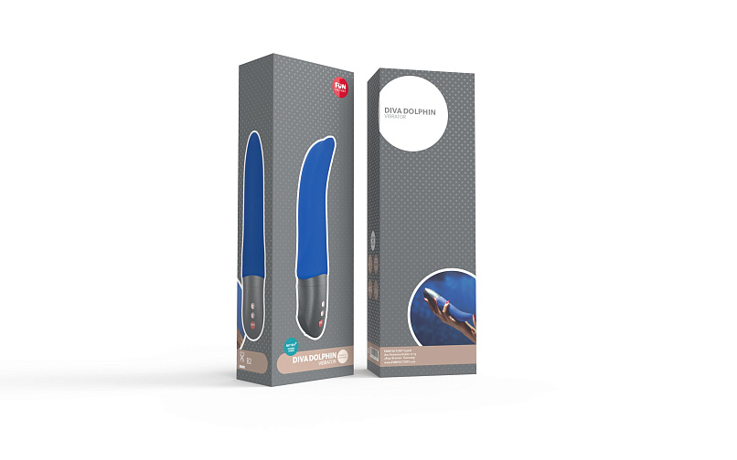 Голубой вибратор Diva Dolphin Battery + выполненный в форме дельфина