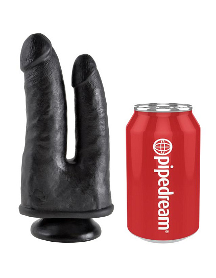 Анально-вагинальный фаллоимитатор King Cock Double Penetrator 11.4 см, черный