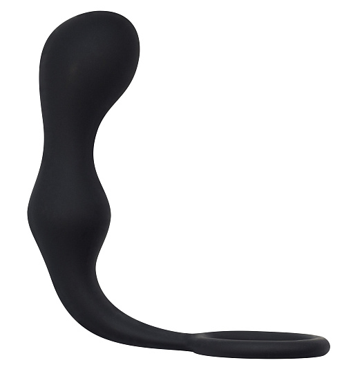 Стимулятор простаты с кольцом, черный