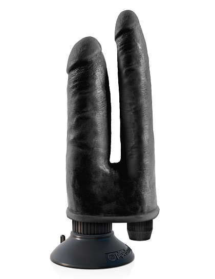 Анально-вагинальный вибратор реалистичный Double Penetrator, черный