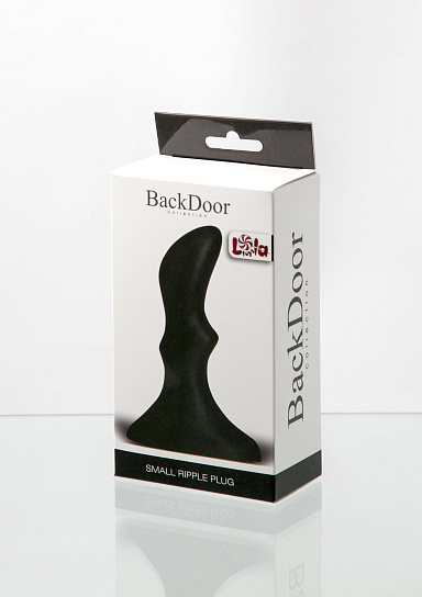 Анальная загнутая пробка Small Ripple Plug, черная