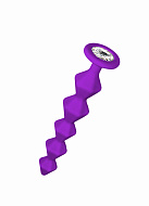 Рельефная анальная цепочка со стразом Lola Games Emotions Chummy, фиолетовая