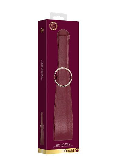 Паддл Shots Media Ouch Belt Flogger, бордовый