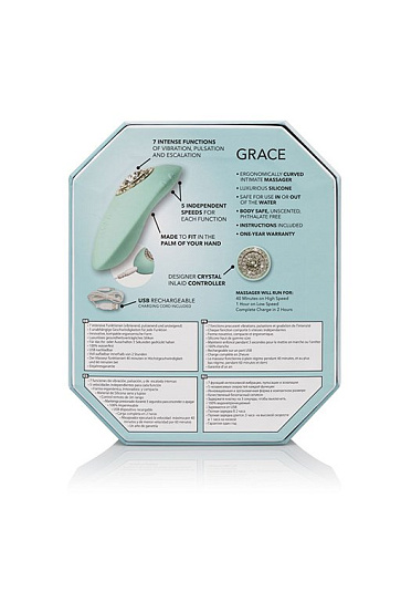 Мини-вибратор Pave-Grace силиконовый с кристаллами, 13см