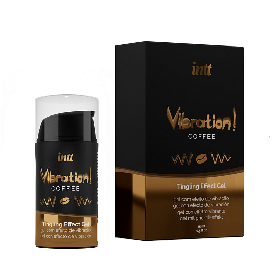 Возбуждающий гель с эффектом вибрации Intt Cosmetics Coffee, 15 мл