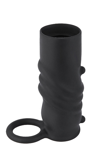 Силиконовая насадка с кольцом Black & Red ToyFa, черная