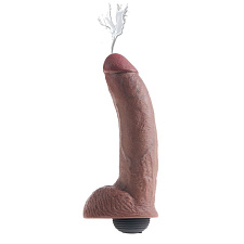 Фаллоимитатор с эякуляцией King Cock Squirting реалистичный, мулат, 23 см