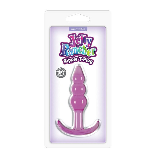 Jelly Rancher T-Plug - анальная пробка рельефная, фиолетовая
