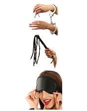 Сет Lover's Fantasy Kit: наручники, маска, плетка