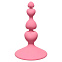 Анальная пробка с небольшим диаметром и рельефом, розовая