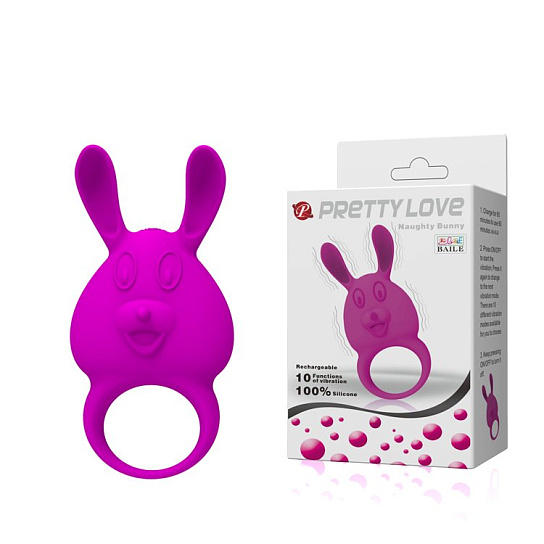 Небольшое эрекционное кольцо с вибрацией NAUGHTY BUNNY