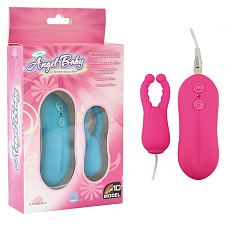 Вибростимулятор с усиками розовый Angel Baby Nipple 7,3 см