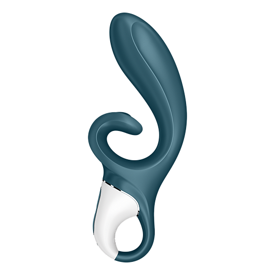 Вибратор-кролик с ультра-гибким отростком Satisfyer Hug me, серо-голубой