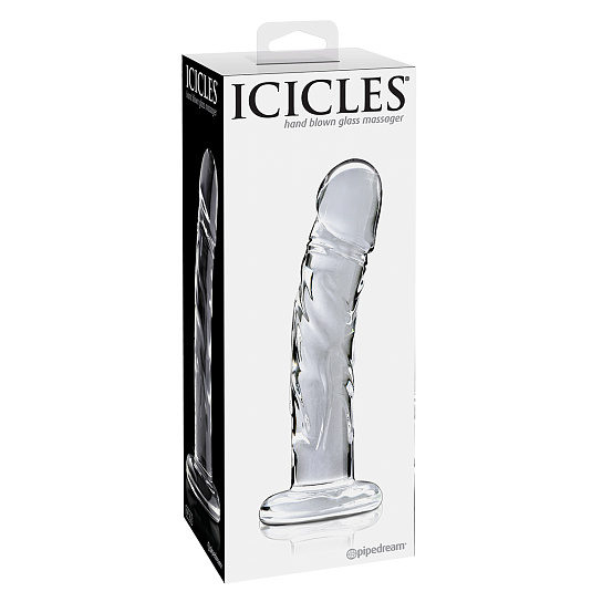 Стеклянный фалломитатор Icicles No. 62, прозрачный