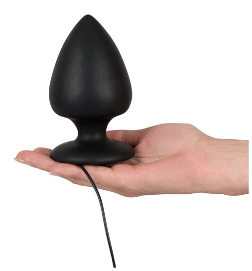 Анальная пробка Black Velvets 63 с проводом и USB