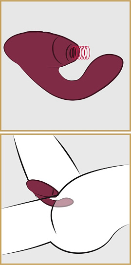 Клиторальный стимулятор Womanizer Duo с технологией Smart Silence, красный