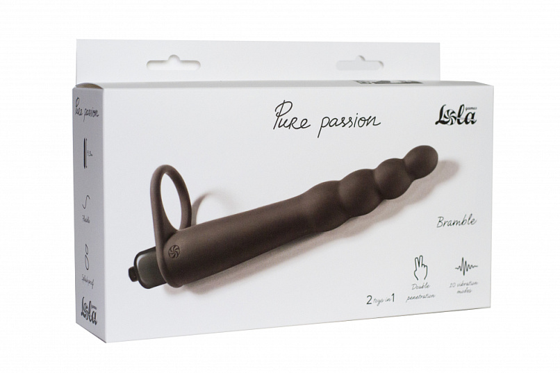 Вибронасадка для двойного проникновения Pure Passion Bramble, черная