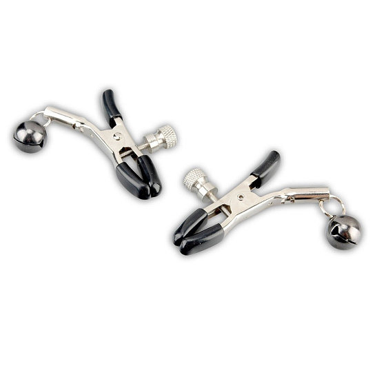 Регулируемые клипсы для сосков с колокольчиками Lux Fetish