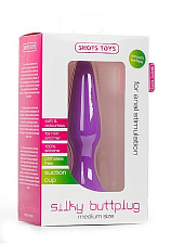 Силиконовый анальный стимулятор с расширением книзу, фиолетовый