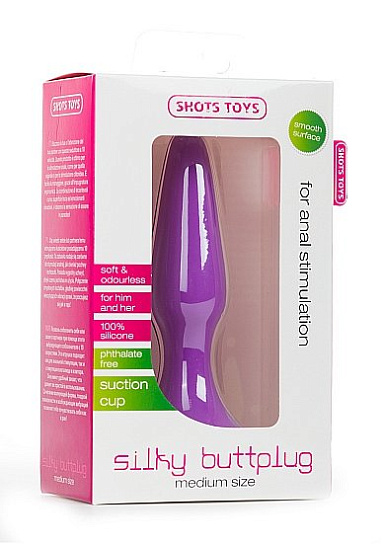 Силиконовый анальный стимулятор с расширением книзу, фиолетовый