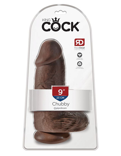 Фаллоимитатор реалистик утолщенный King Cock Chubby, 17 см, коричневый Фаллоимитатор реалистик утолщенный King Cock Chubby, 17 см, коричневый