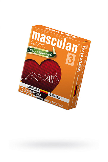 Презервативы Masculan с колечками и пупырышками, 3 шт