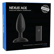 Nexus вибровтулка ACE анальная, черная с пультом ДУ, L