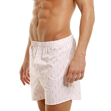 Мужские трусы-шорты из хлопка розовые, XL