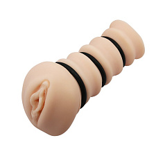 Мастурбатор вагина для мужчин с утягивающими кольцами