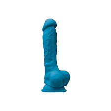 Реалистичный литой фаллоимитатор Colours Pleasures - 7" Dildo 17,8 см, голубой