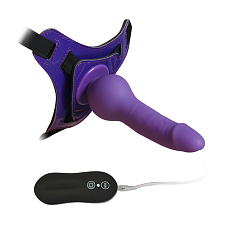 Страпон 10 Vibrations 6.3" Harness Silicone с выносным пультом 14,5 см, фиолетовый