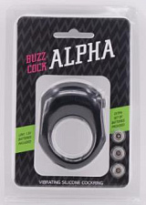 Эректильное кольцо с вибрацией Buzz Cock Alpha, черное